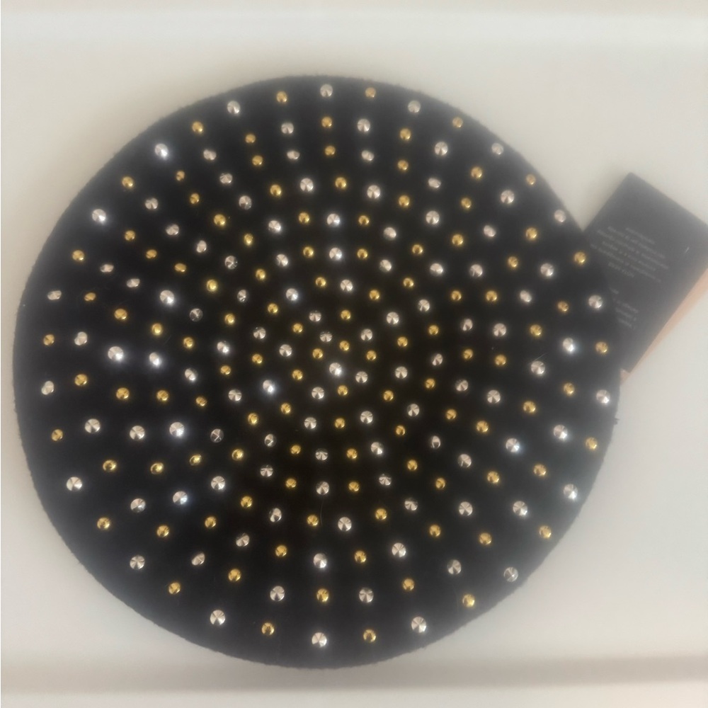 Black studded beret with tags by Twinset(purchased in Paris)